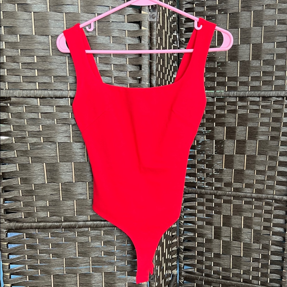 ASTR Vibrant Red Sleeveless Bodysuit, size XS